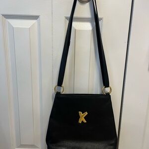 Paloma Picasso Black Handbag with Gold Accents